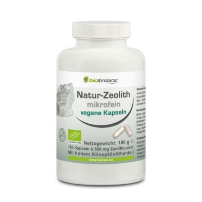 Biotraxx Natur-Zeolith Kapseln 180 St. je 500 mg mikrofeines Zeolithpulver pro Kapsel