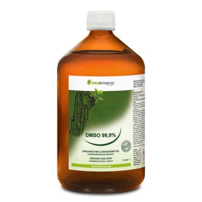 Biotraxx DMSO organisches Lösungsmittel  99.9% in 1 Liter Medizin-Glasflasche